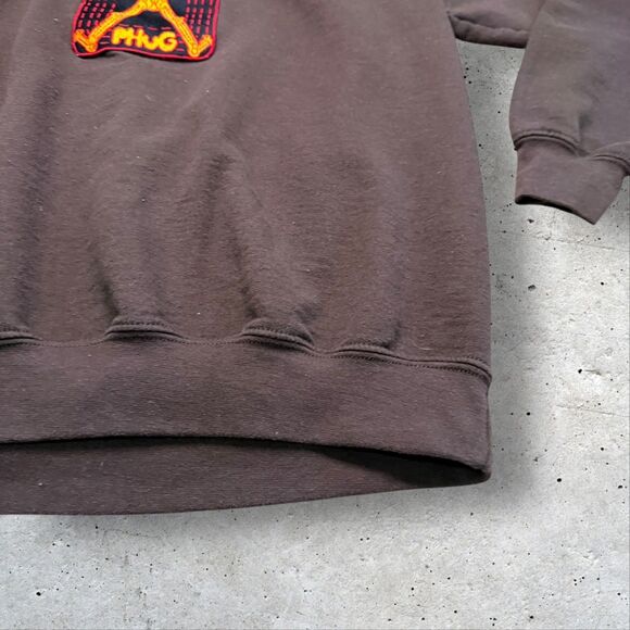PHUG Anything Is Possible Brown Graphic Sweatshirt Embroidered Patch Size M - Picture 6 of 10